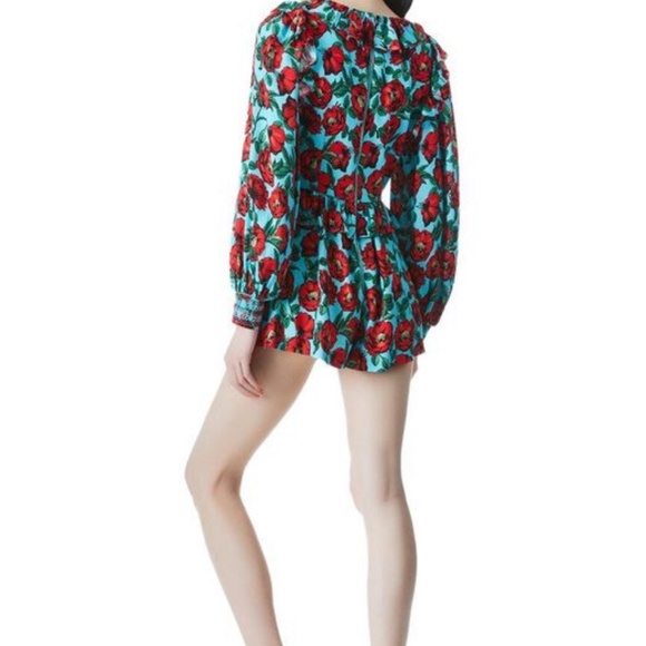 Floral Red and Blue Jumpsuit - Picture 2 of 3